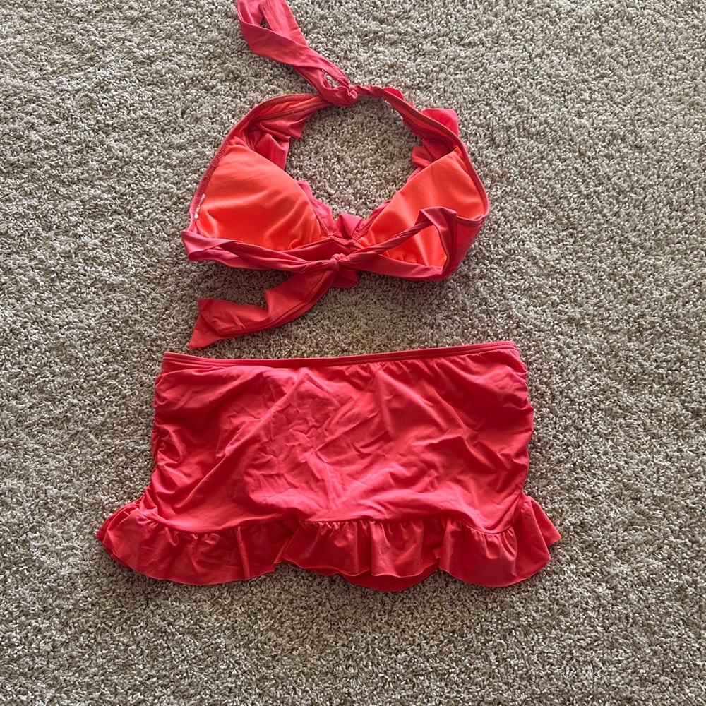 Red Ruffled Bikini Set - Picture 2 of 3
